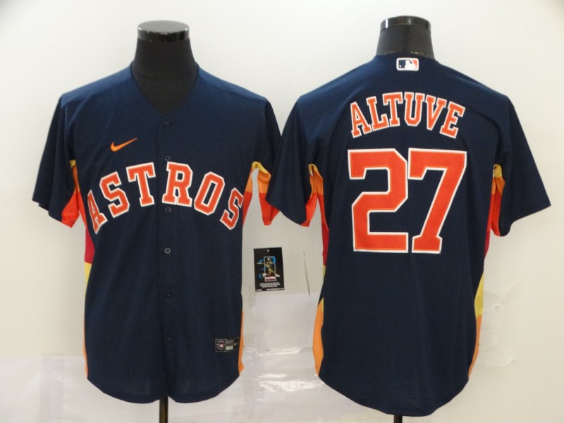 Men Houston Astros #27 Altuve Blue Nike Game MLB Jerseys->philadelphia phillies->MLB Jersey